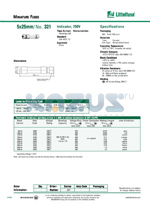 3210125002 datasheet - MINIATURE FUSES