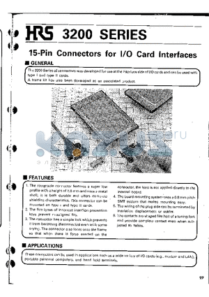 3210A-15PC41 datasheet - 15-Pin Connectors for I/O Card Interfaces