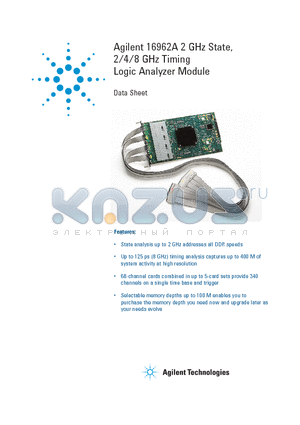 16962A datasheet - Logic Analyzer Module