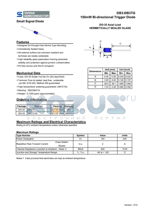 DB3TGRI datasheet - 150mW Bi-directional Trigger Diode
