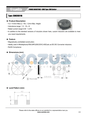 CDH38D11BNP-2R5M datasheet - POWER INDUCTORS