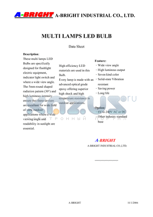 AB-125TYA-24V0-B20-0 datasheet - MULTI LAMPS LED BULB