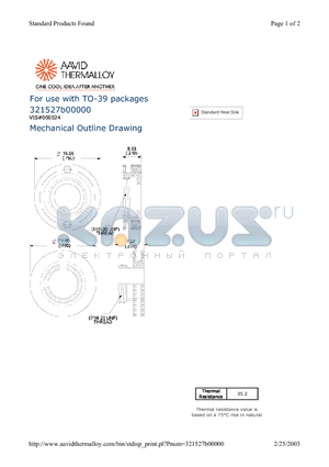 321527B00000 datasheet - For use with TO-39 packages