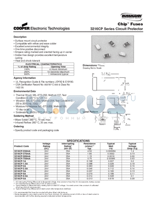 3216CP datasheet - 3216CP Series Circuit Protector