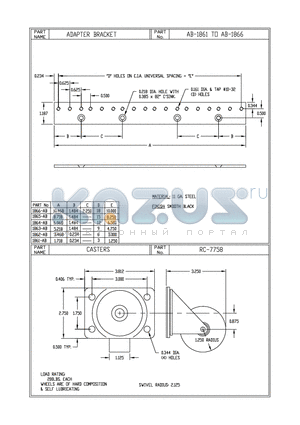 AB-1861 datasheet - ADAPTER BRACKET, CASTERS