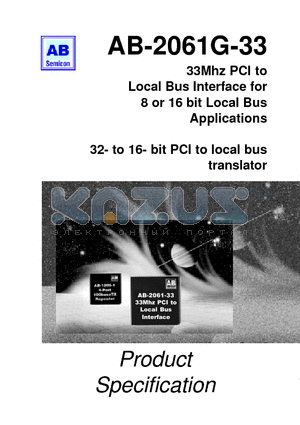 AB-2061G-33 datasheet - 33Mhz PCI to Local Bus Interface