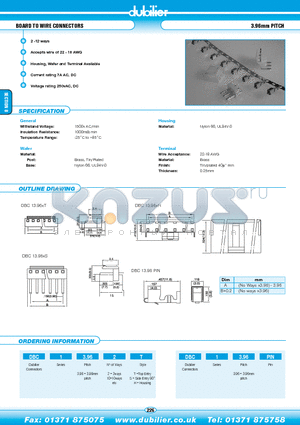 DBC13.962H datasheet - BOARD TO WIRE CONNECTORS