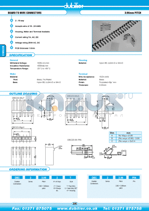 DBC23.9610S datasheet - BOARD TO WIRE CONNECTORS 3.96mm PITCH