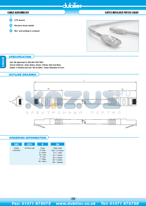 DBC5EPLBK5M datasheet - CAT5E MOULDED PATCH LEADS