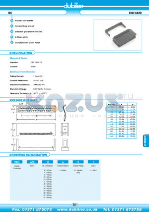 DBCA0862AS1 datasheet - IDC EDGE CARD