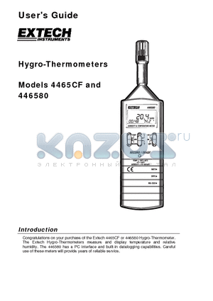 4465CF datasheet - Hygro-Thermometers