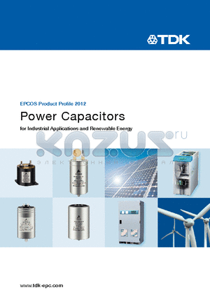 B2562B1187K321 datasheet - Power Capacitors for Industrial Applications and Renewable Energy