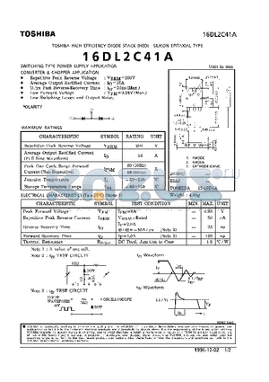 16DL2C41A datasheet - HIGH EFFICIENCY DIODE STACK (SWITCHING TYPE POWER SUPPLY APPICATION)