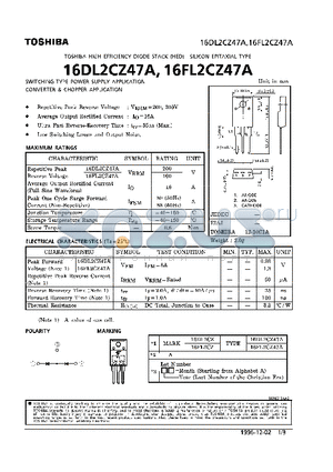 16DL2DZ47A datasheet - HIGH EFFICIENCY DIODE STACK (SWITCHING TYPE POWER LUPPLY APPLICATION)