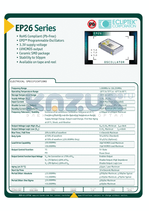 EP26 datasheet - OSCILLATOR