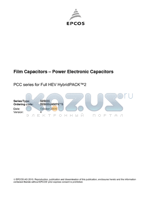 B25655J4507K005 datasheet - PCC series for Full HEV HybridPACK2