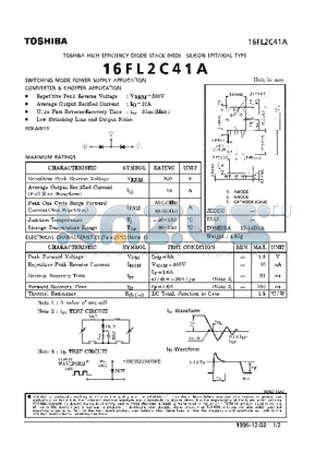 16FL2C41A datasheet - HIGH EFFICIENCY DIODE STACK (SWITCHING MODE POWER SUPPLY APPLICATION)