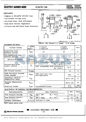 16KQ30B datasheet - SCHOTTKY BARRIER DIODE