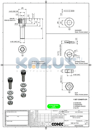 16K1A1723 datasheet - SCREW LOCKING Bolt set packed