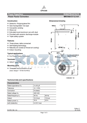 B25667B3247A375 datasheet - Power Factor Correction