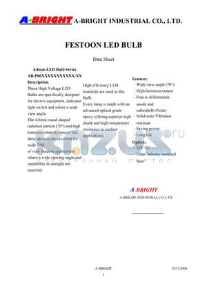 AB-P06481R012VD36-CF datasheet - FESTOON LED BULB