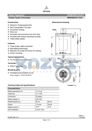 B25667B4127A375 datasheet - Power Factor Correction