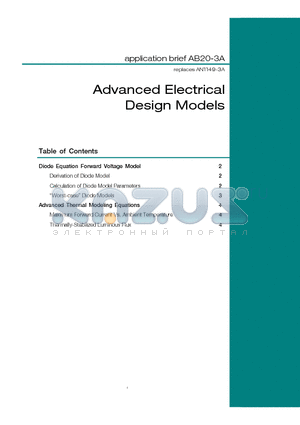 AB20-3A datasheet - Advanced Electrical Design Models