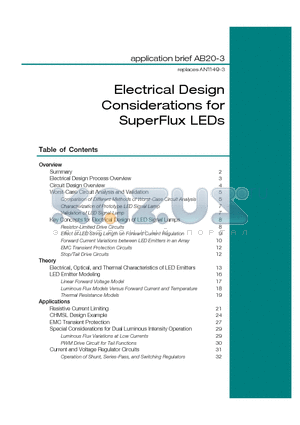 AB20-3 datasheet - Electrical Design Considerations for SuperFlux LEDs