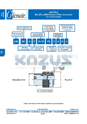 240-381AM15-35PSC datasheet - Connector Adapter