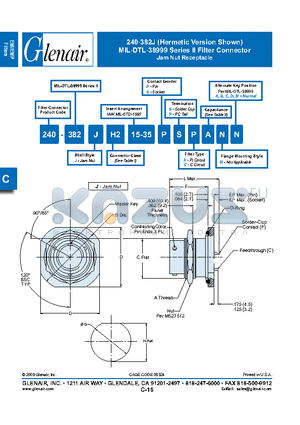 240-382JH215-35PS datasheet - Jam Nut Receptacle