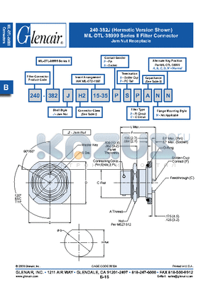 240-382JH215-35 datasheet - Jam Nut Receptacle