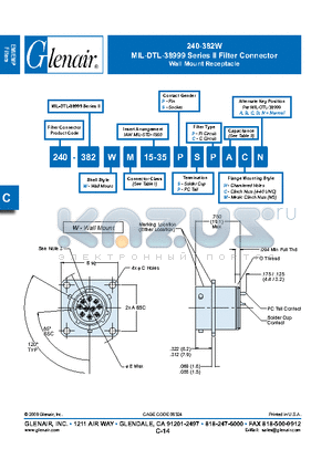 240-382WM15-35SS datasheet - Wall Mount Receptacle