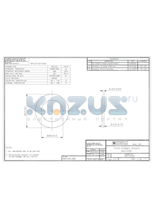 AB2720B datasheet - PIEZO CERAMIC BENDER