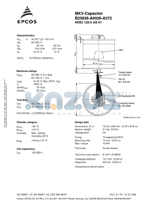 B25836-A6926-A372 datasheet - MKV-Capacitor