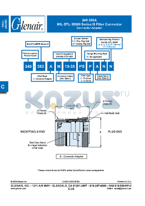 240-383AM15-35PSC datasheet - Filter Connector, Connector Adapter