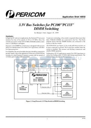 AB32 datasheet - 3.3V Bus Switches for PC100/PC133 DIMM Switching