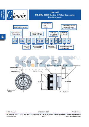 240-383PM15-35P datasheet - Filter Connector Plug Receptacle