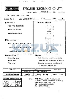 CDLE-033-294 datasheet - 5.0mm Round Type LED Lamps