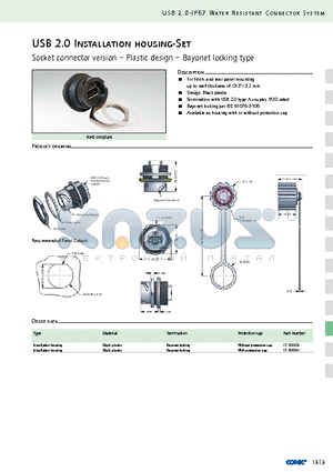 17-200001 datasheet - USB 2.0 Installation housing-Set