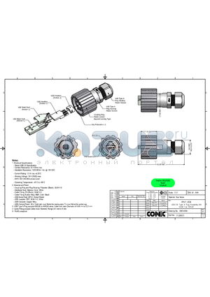 17-200121 datasheet - IP67 USB 2.0 Type A Plug Assembly Kit