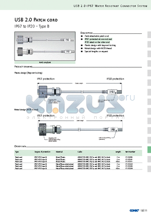 17-200181 datasheet - USB 2.0 Patch cord