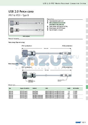 17-200361 datasheet - USB 2.0 Patch cord