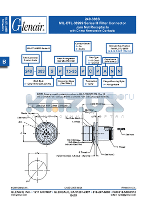 240-383SH215-35P datasheet - Jam Nut Receptacle with Crimp Removable Contacts