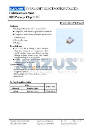 17-21-GHC-YR1S2-3T_04 datasheet - 0805 Package Chip LEDs