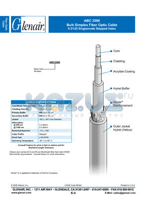 ABC3586 datasheet - Bulk Simplex Fiber Optic Cable