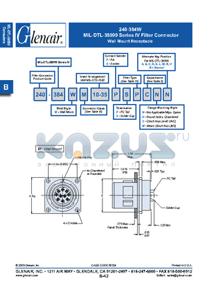 240-384WMT10-35S datasheet - Filter Connector Wall Mount Receptacle