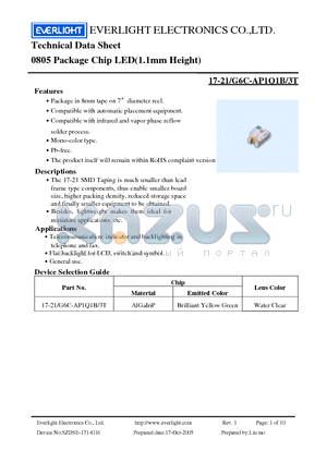 17-21/G6C-AP1Q1B/3T datasheet - Chip LED(1.1mm Height)