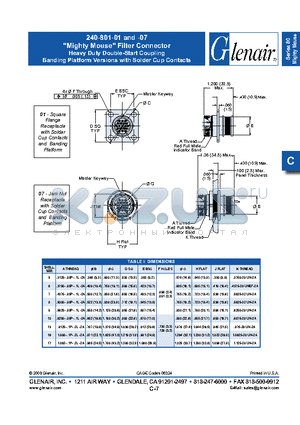 240-801-07 datasheet - Banding Platform Versions with Solder Cup Contacts