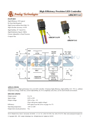 ABK36VFR7A1 datasheet - High Efficiency Precision LED Controller