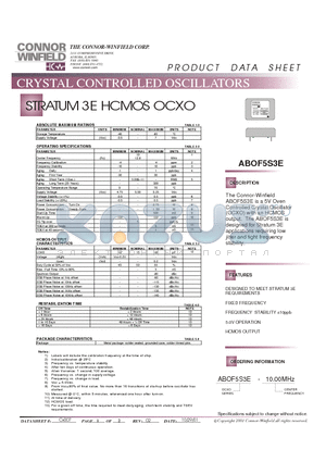 ABOF5S3E-10.00 datasheet - STRATUM 3E HCMOS OCXO